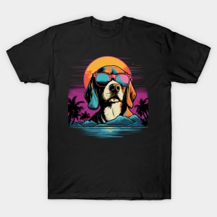 Retro Wave Beagle Dog T-Shirt